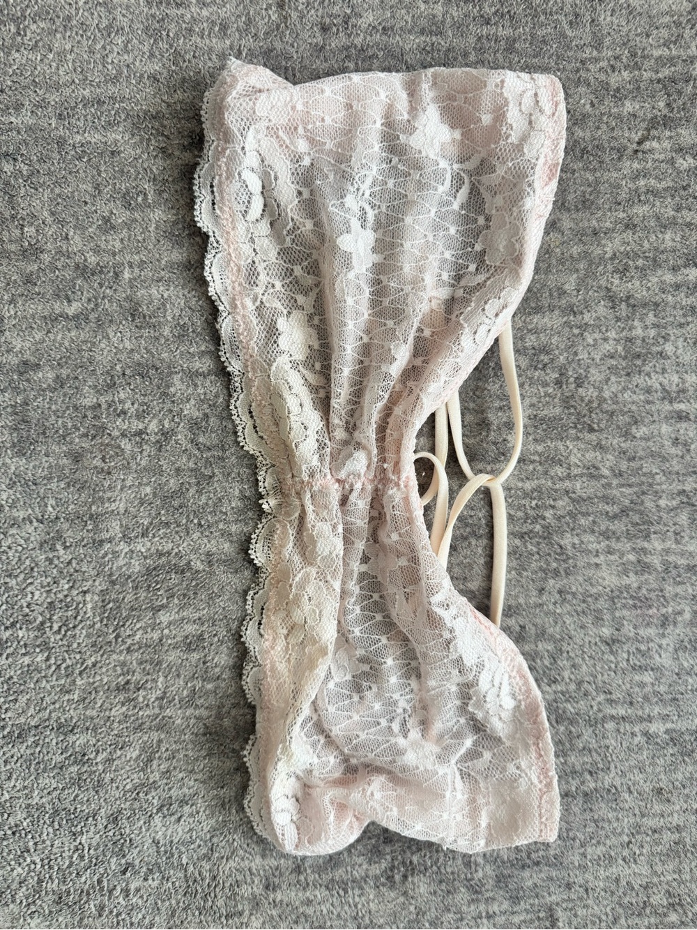 FP Movement by Free People Light Blush Lace Bandeau Bralette